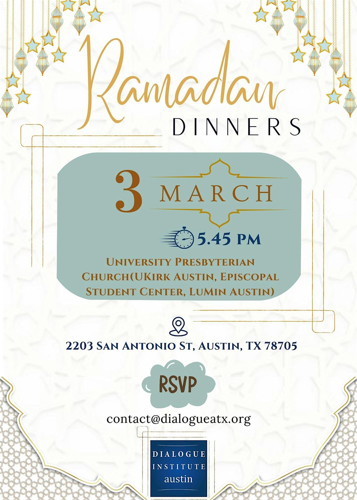 Ramadan Iftar Dinner @ University Presbyterian Church