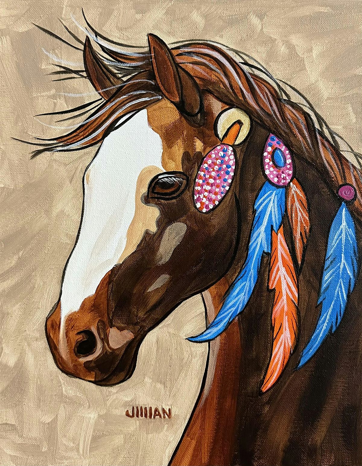 Feather Horse Paint Party