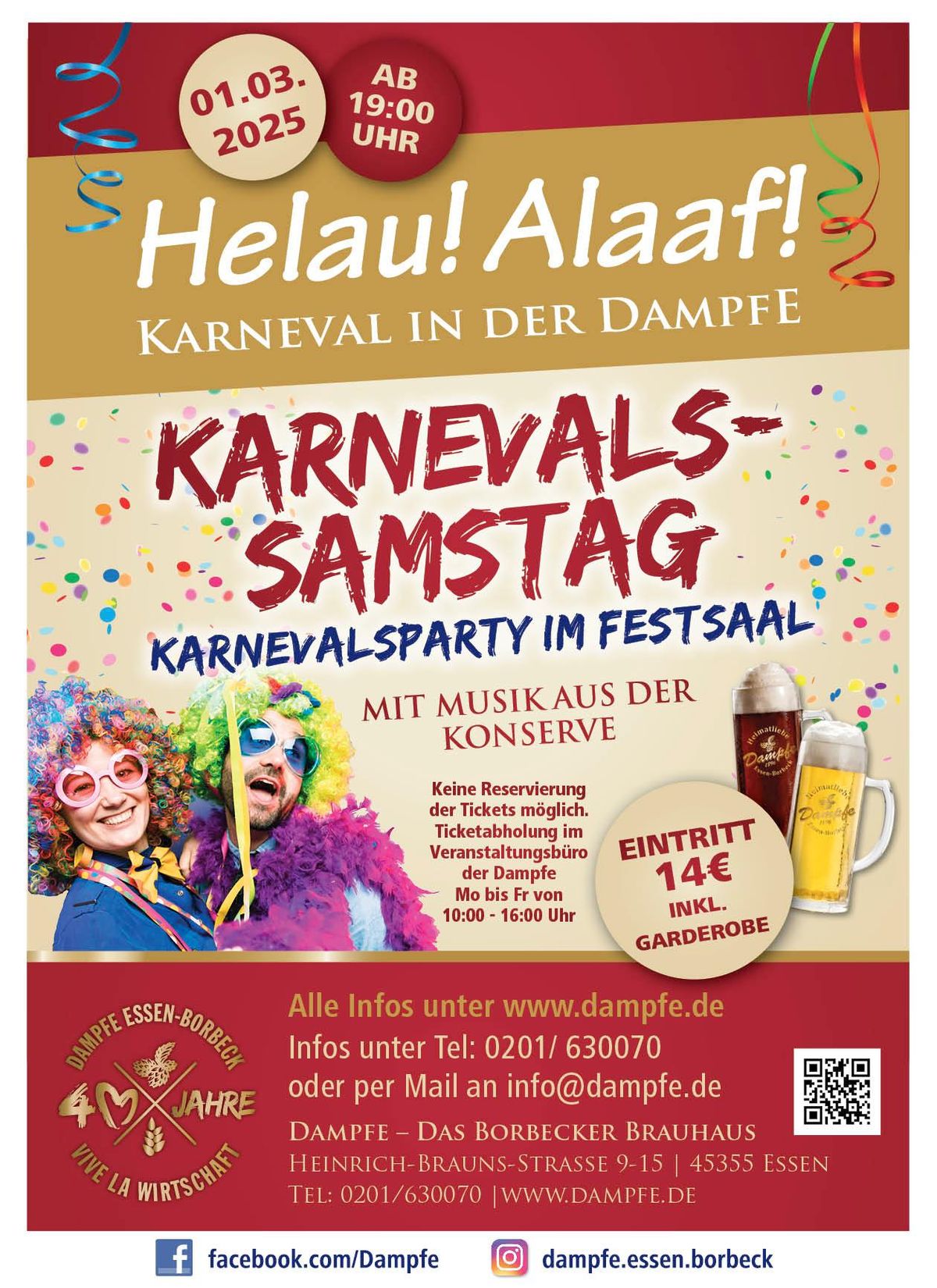 Karnevalssamstag - Party im Festsaal\ud83c\udf89