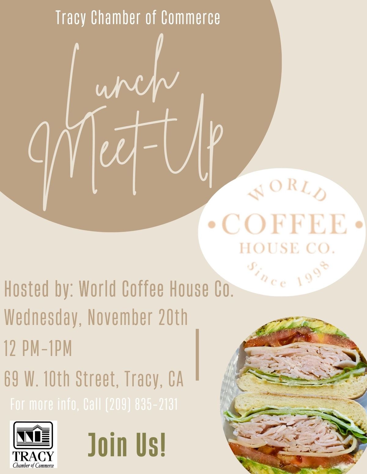 Lunch Meet-Up hosted by World Coffee House Co. 