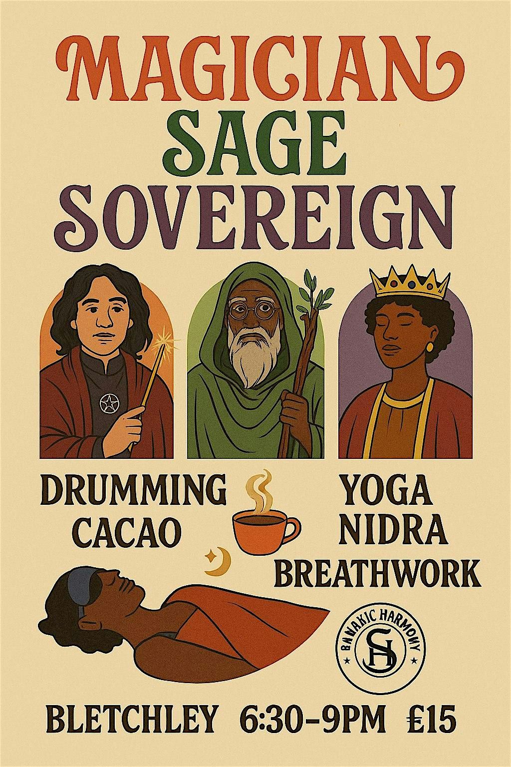 Cacao, shamanic drumming and healing, yoga Nidra, sound bath, breath work