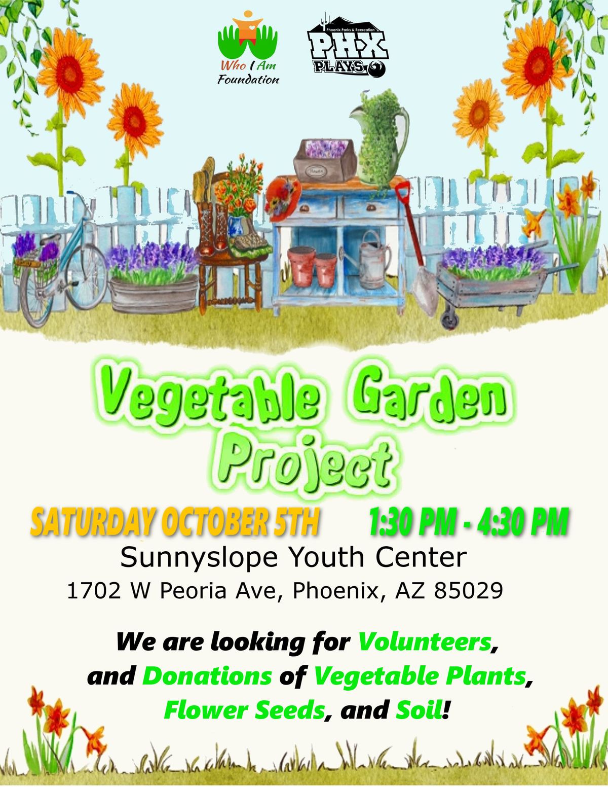 Vegetable Garden Project & Community Clean-Up (PHX)