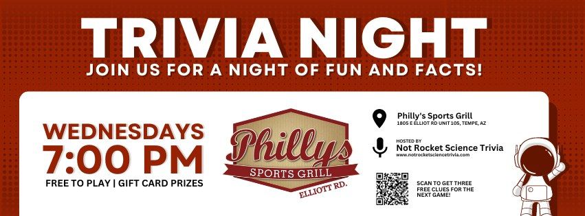 Trivia Night at Philly's Sports Grill on Elliot Rd