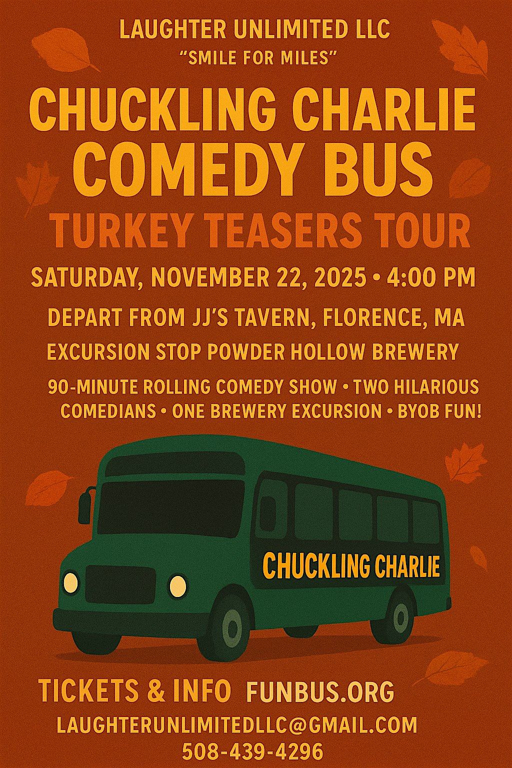 Chuckling Charlie Comedy Bus \u2014 Turkey Teasers Tour!