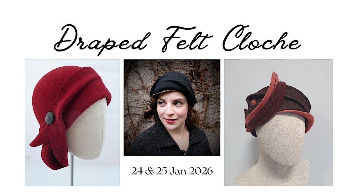 Handmade Draped Felt Cloche