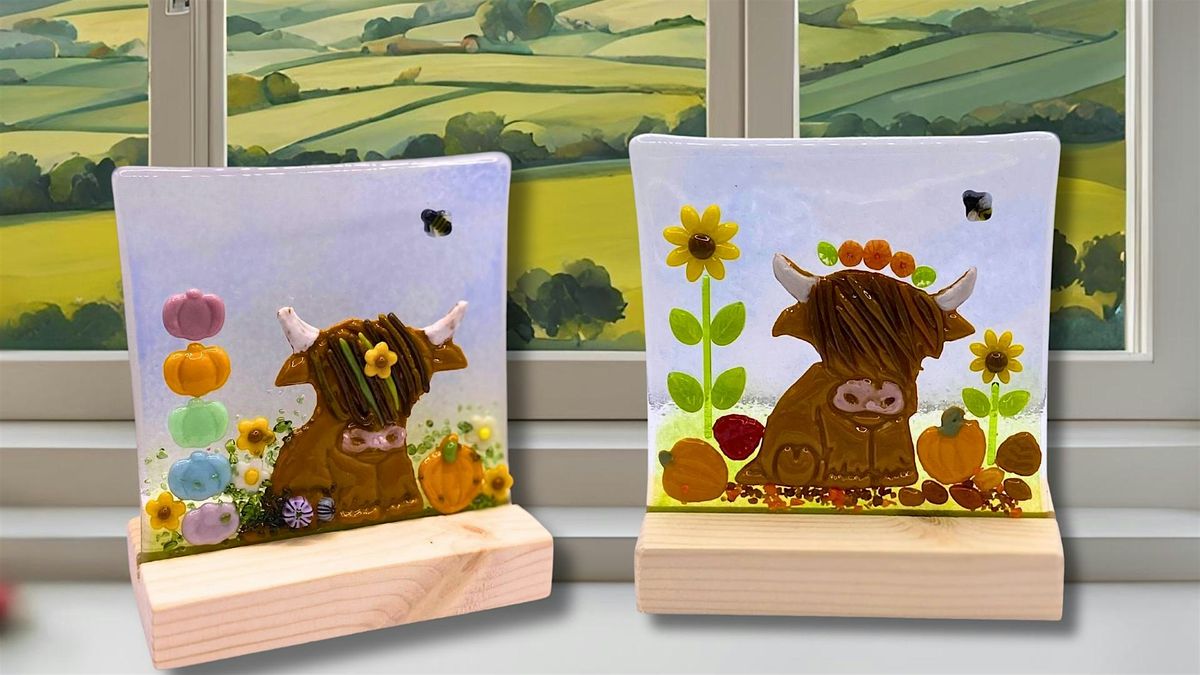 Fused Glass Highland Cow Picture