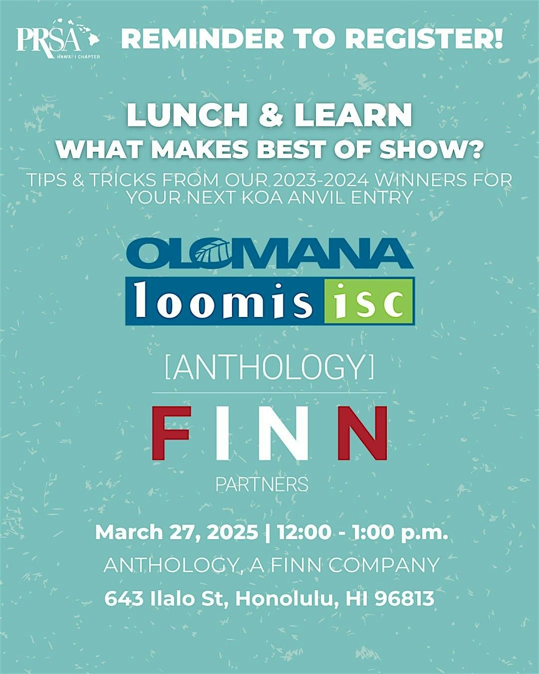 What Makes Best of Show? Lunch & Learn