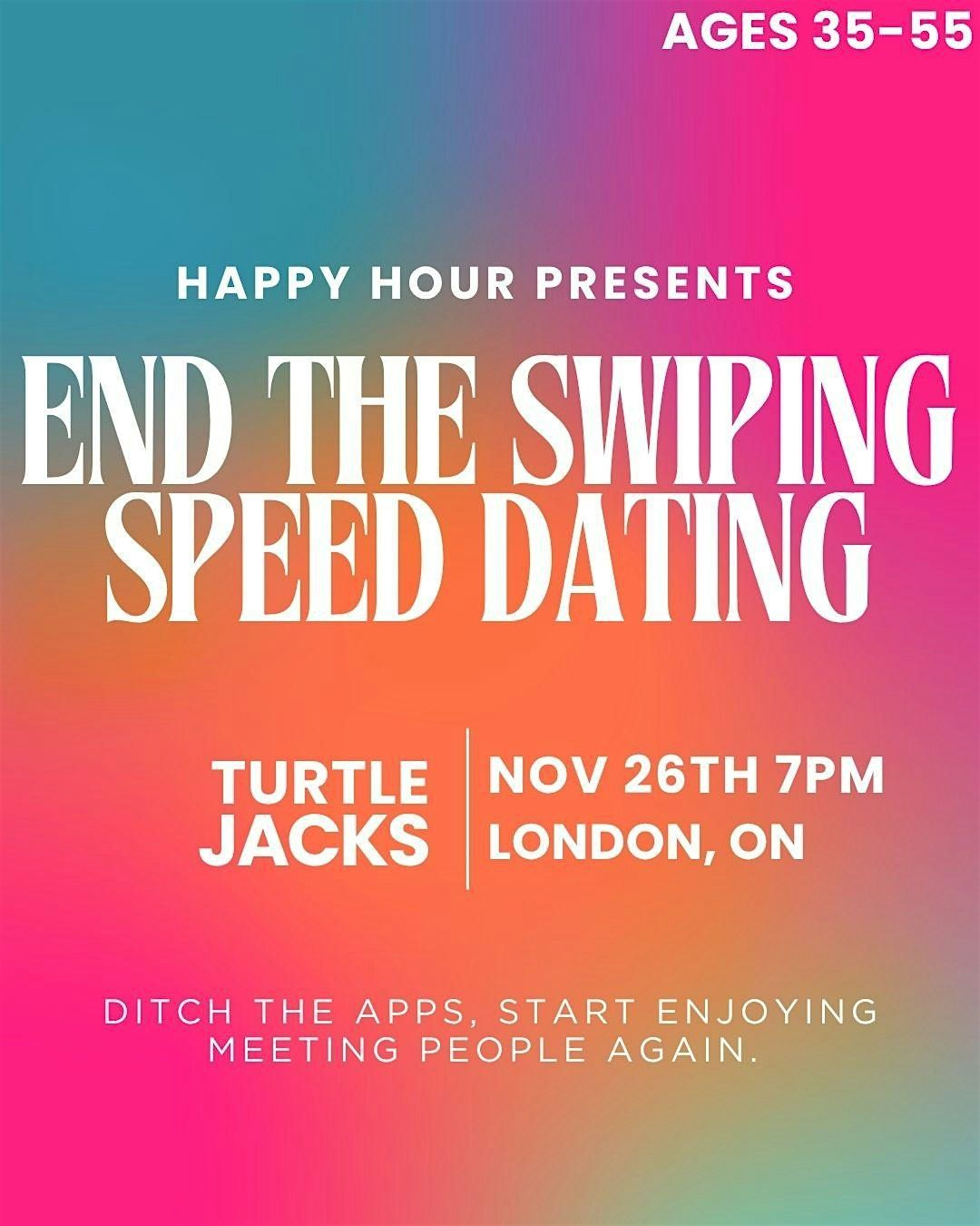 End the Swiping Speed Dating Ages 35-55@Turtle Jacks (London)