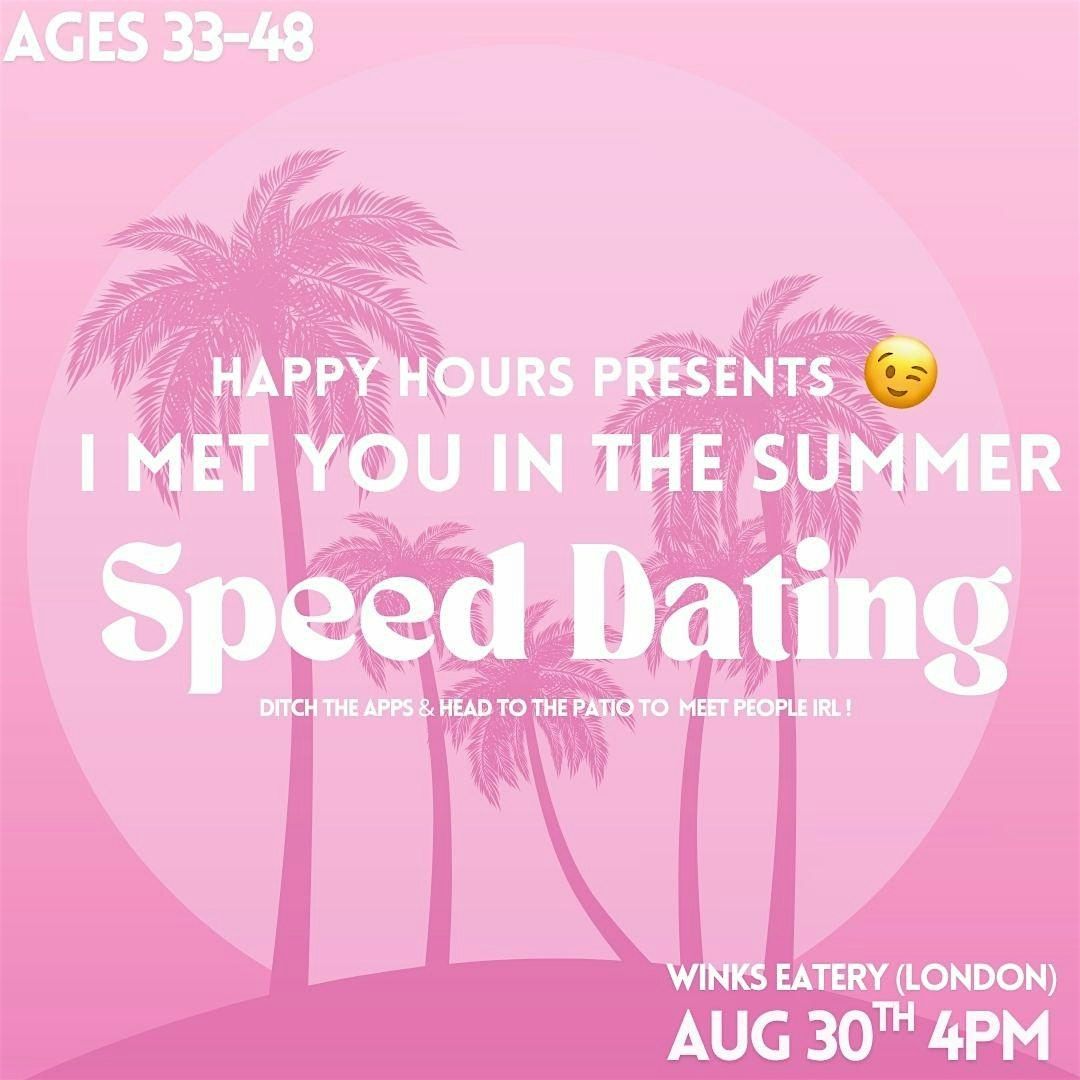 I met you in the Sunmer Speed Dating Ages  33-48  @Winks Eatery London