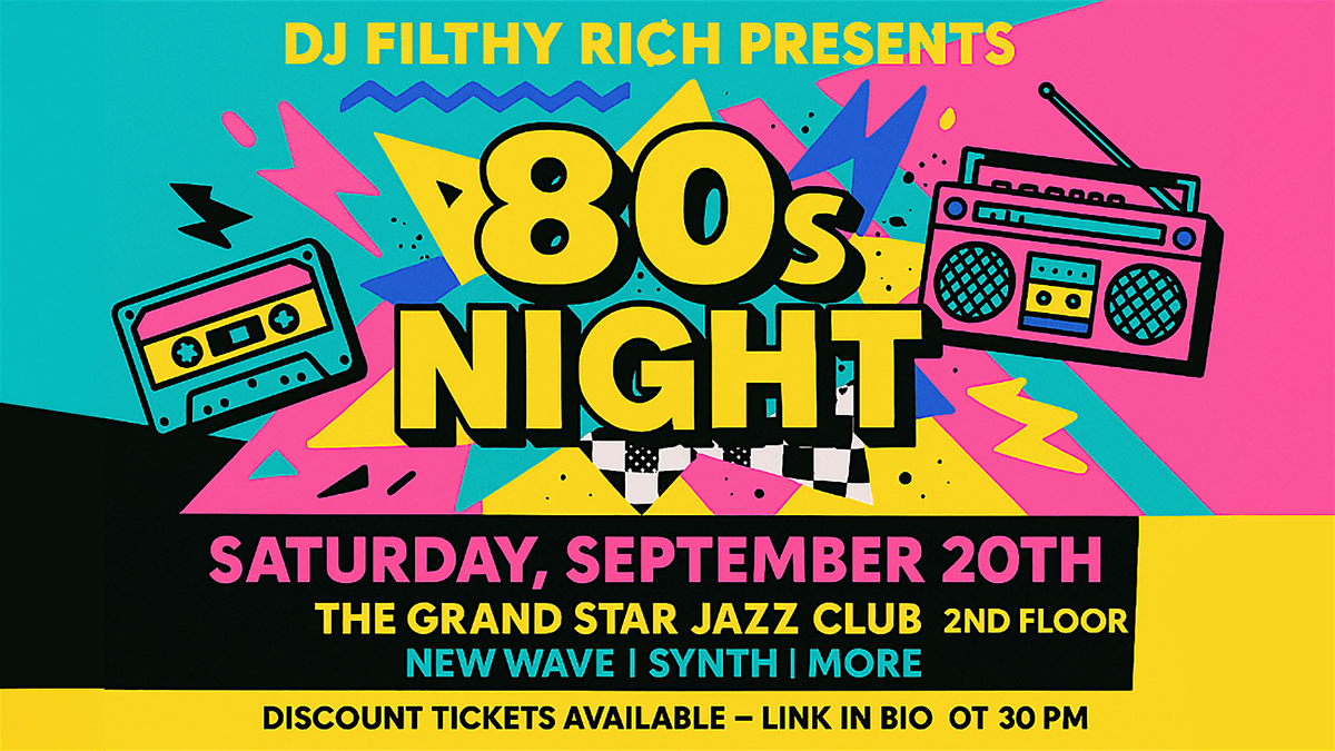 80s Night!! New Wave | Pop & More - Saturday September 20th