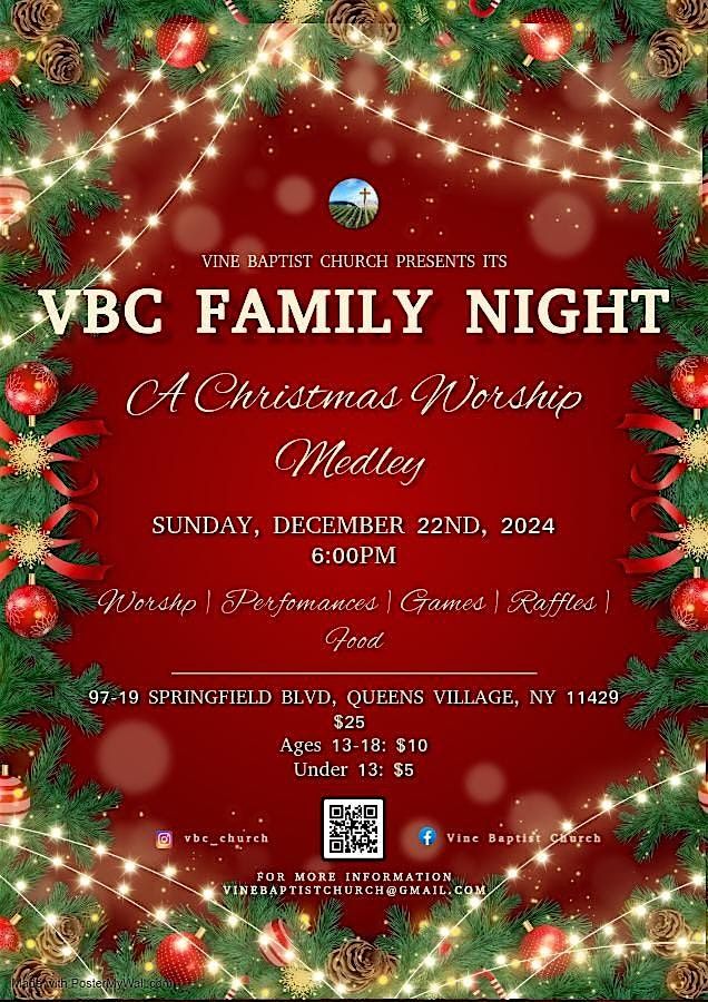 VBC FAMILY NIGHT:  A CHRISTMAS WORSHIP MEDLEY