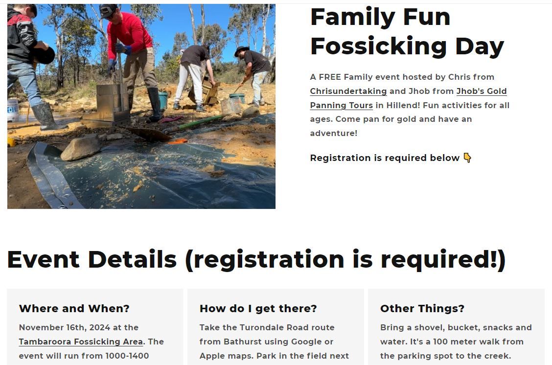 FREE Family Fun Fossicking Day in Hillend, NSW