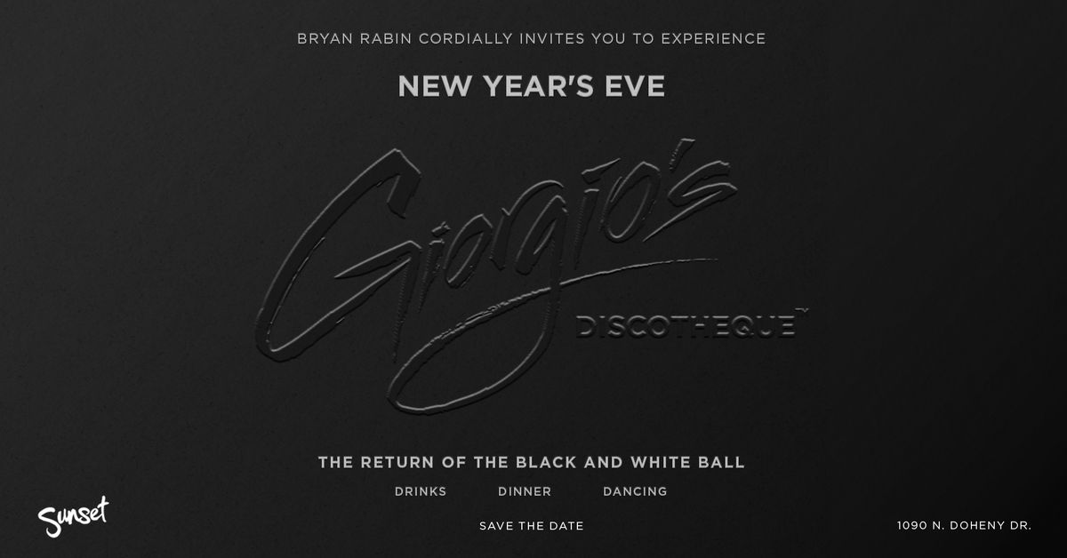 GIORGIO'S DISCOTHEQUE NEW YEARS EVE - BLACK AND WHITE BALL 