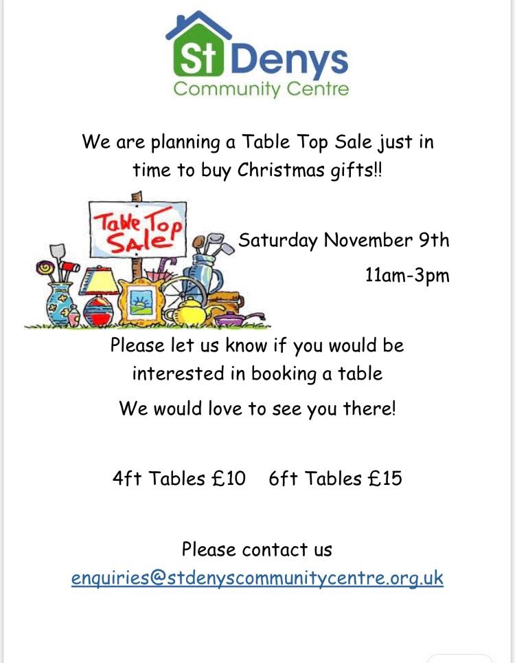 Table Top Sale November 9th