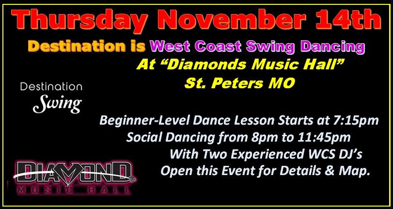 Destination Swing: THURSDAY November 14th 2024 at Diamonds Music Hall