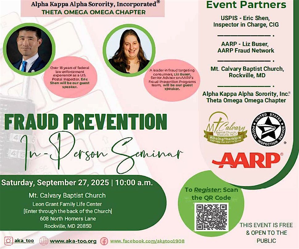 Fraud Prevention Seminar: Protect Yourself, Your Family, and Your Community