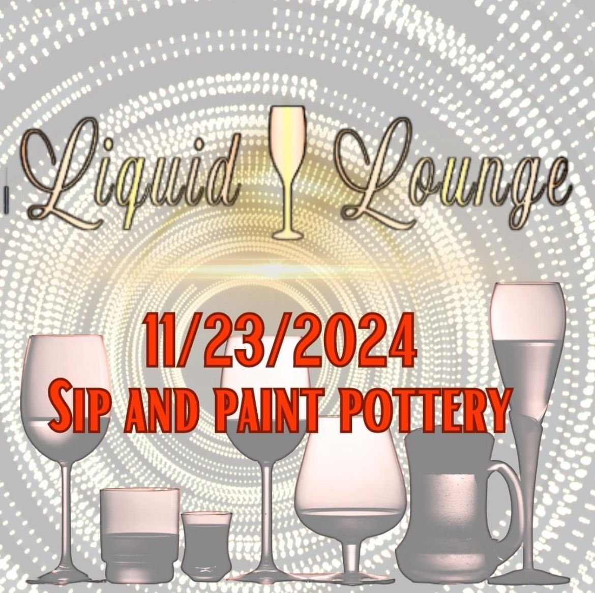 Sip and Paint pottery at Liquid\ud83c\udf77Lounge