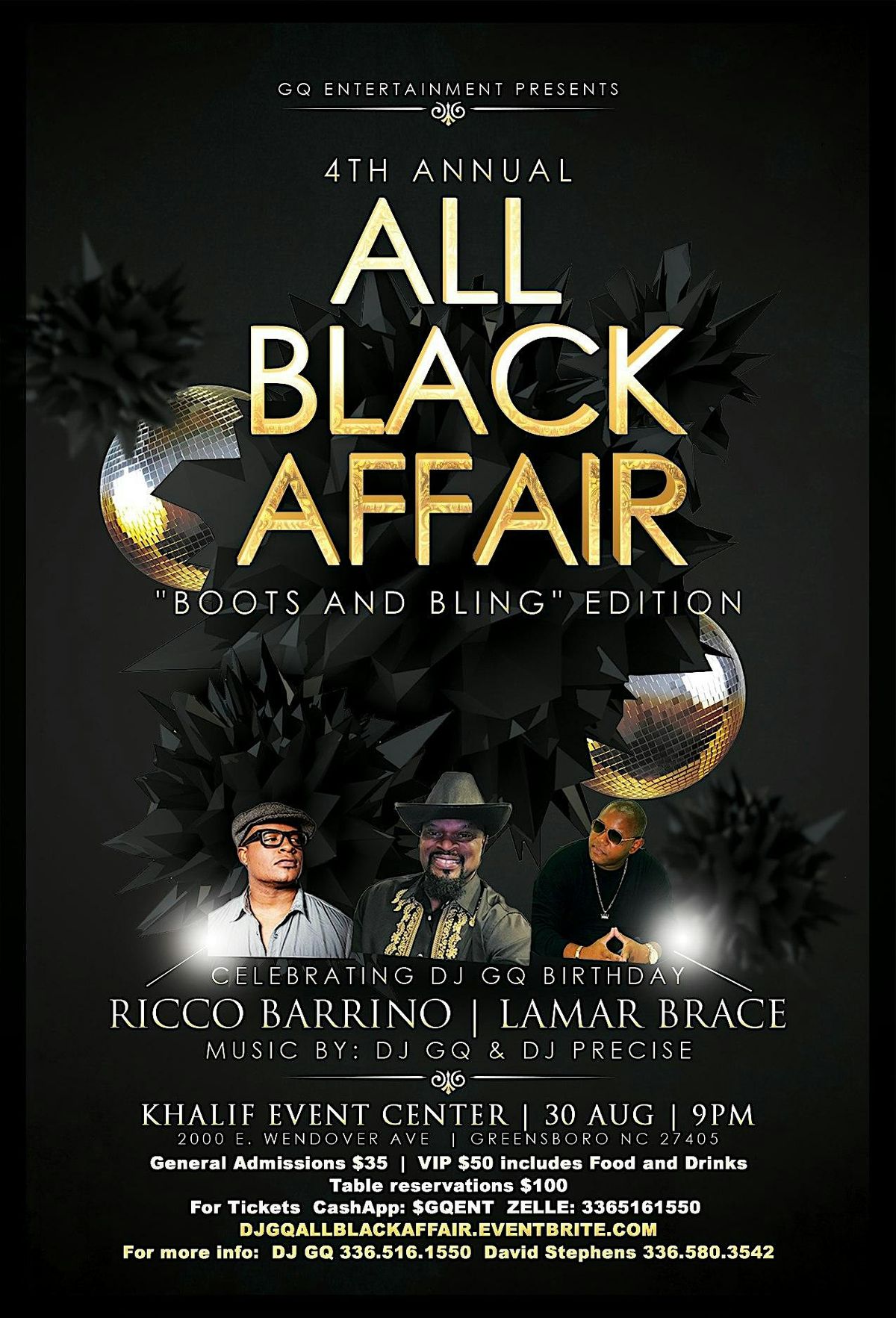 DJ GQ 4TH ANNUAL ALL BLACK AFFAIR FEATURING RICCO BARRINO & LAMAR BRACE
