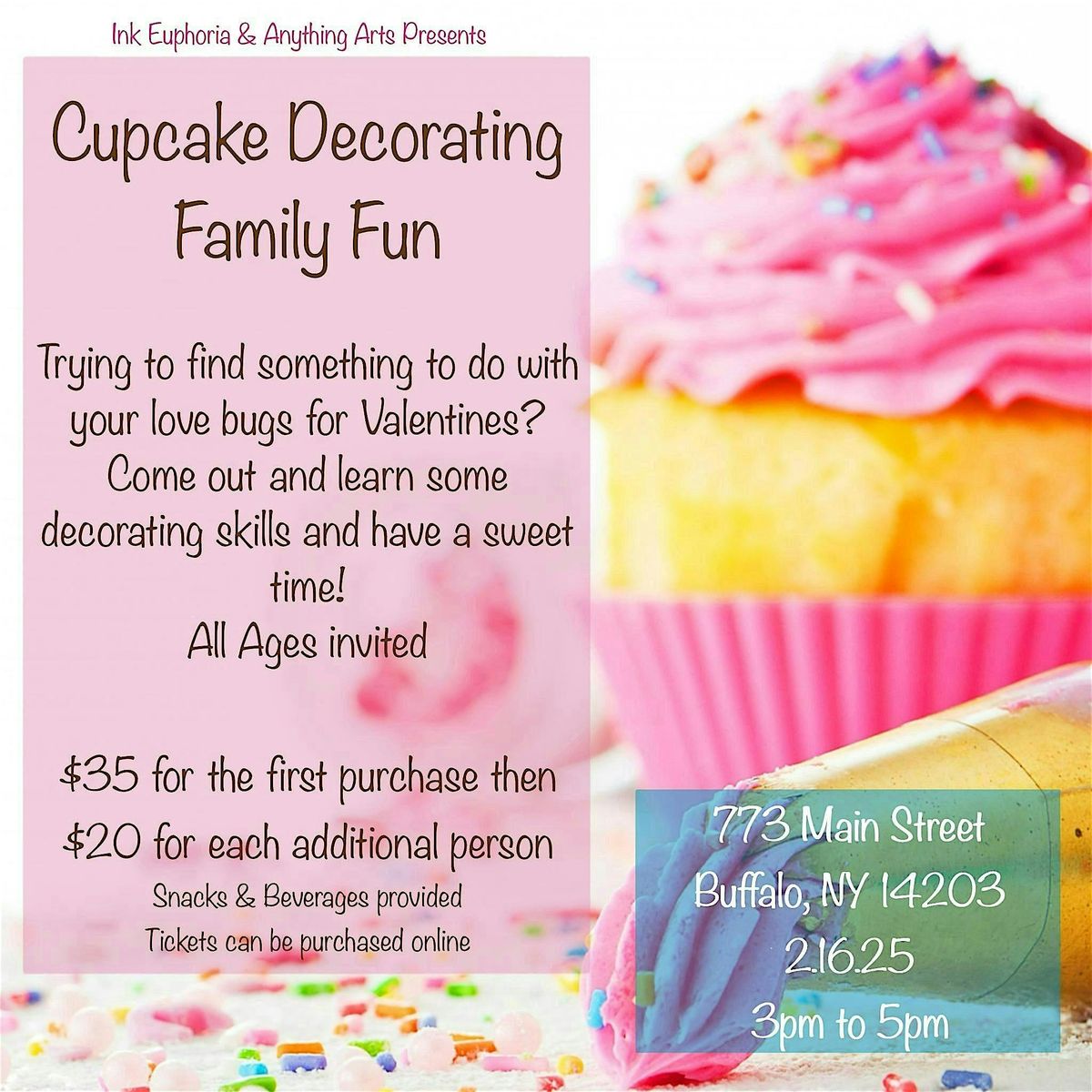 Family Valentines Cupcake Decorating Class