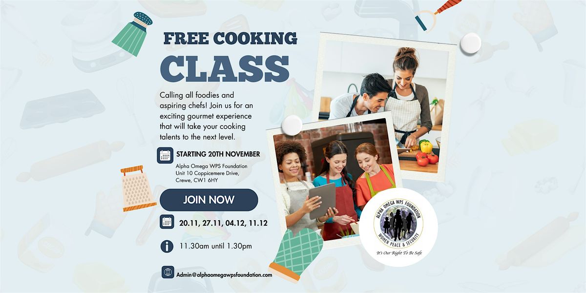 Free Cooking Session 20.11, 27.11, 04.12, 11.12