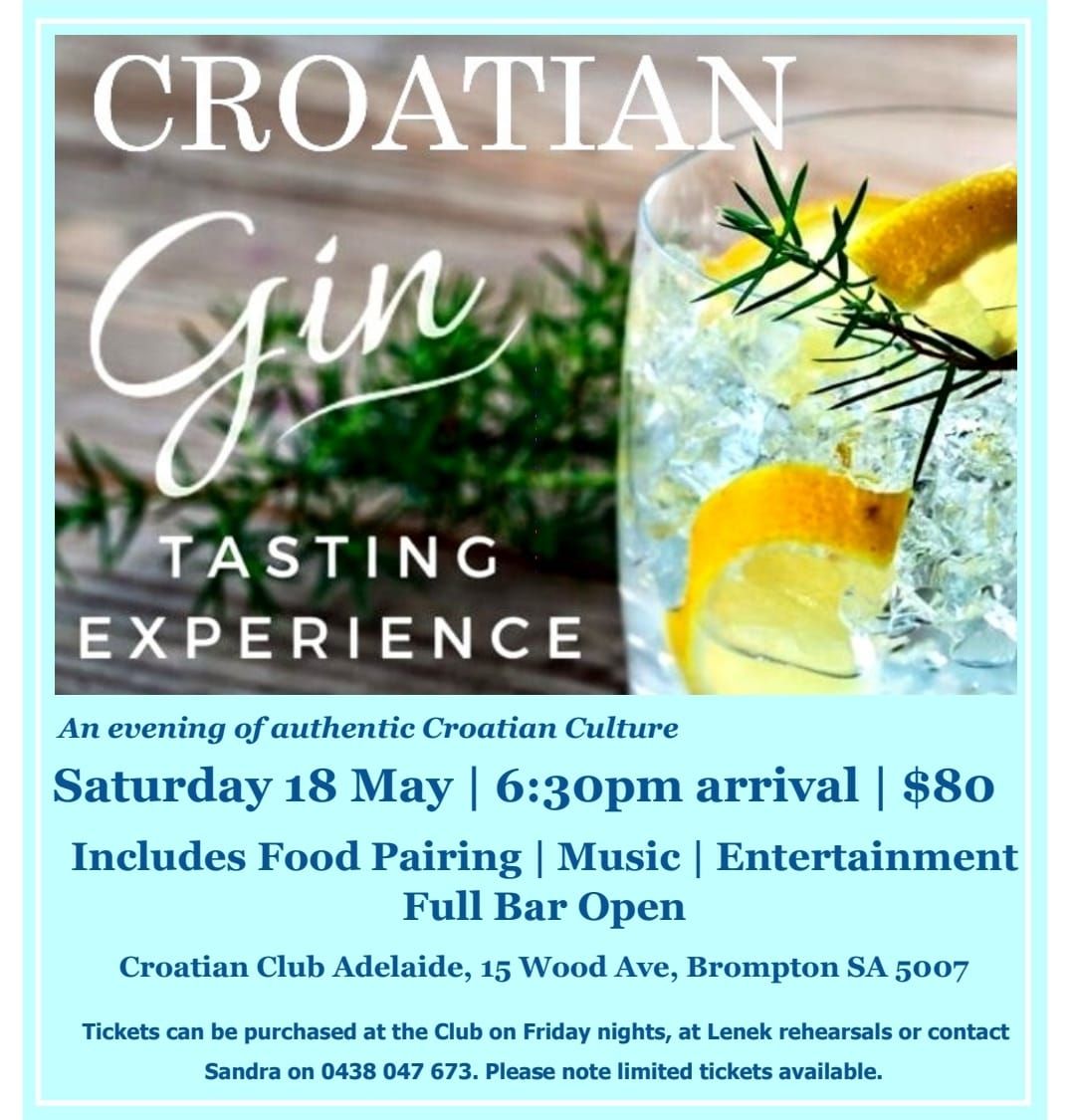 Croatian Gin Tasting Experience.