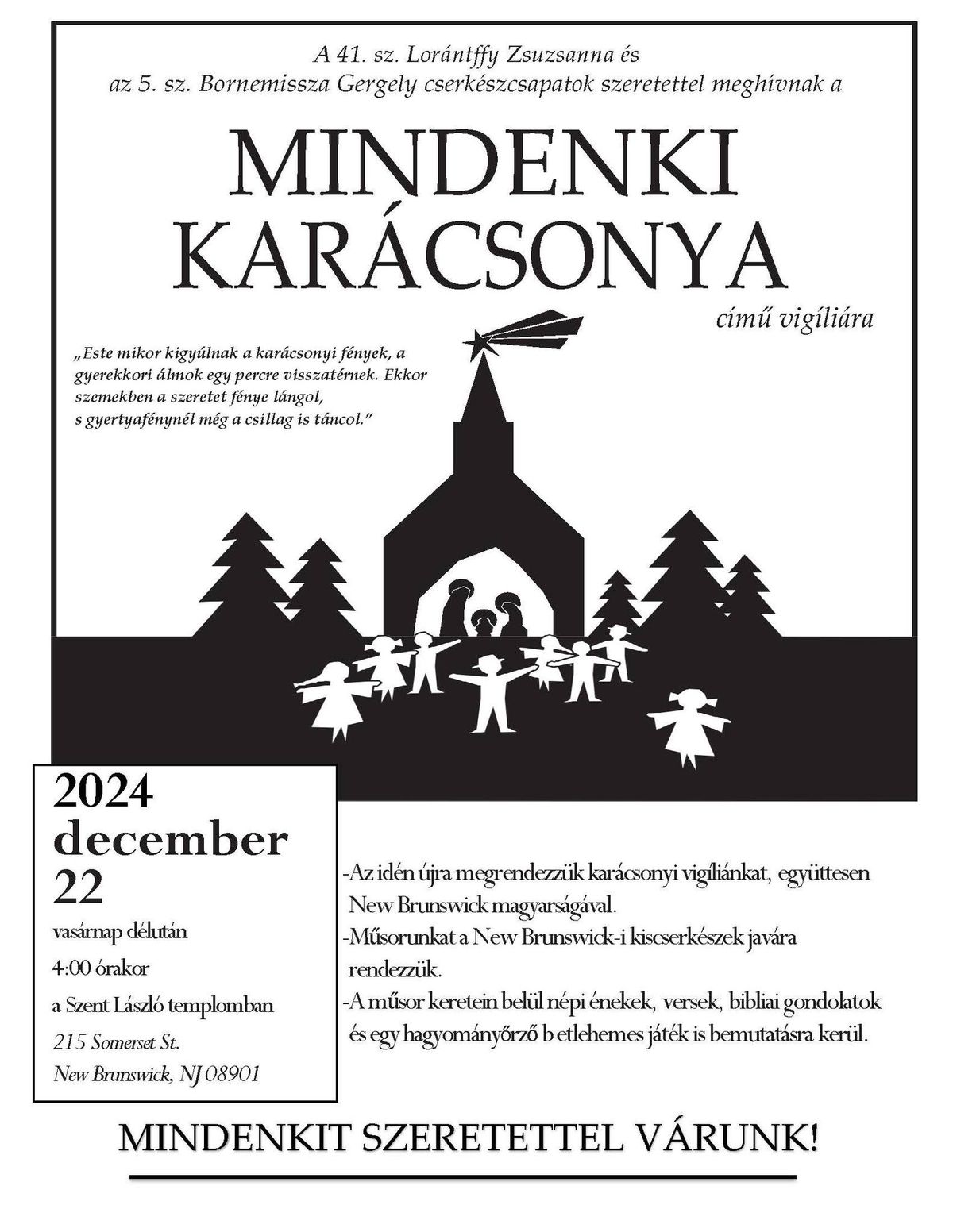 SAVE THE DATE - Vig\u00edlia - Mindenki Kar\u00e1csonya - Christmas Concert