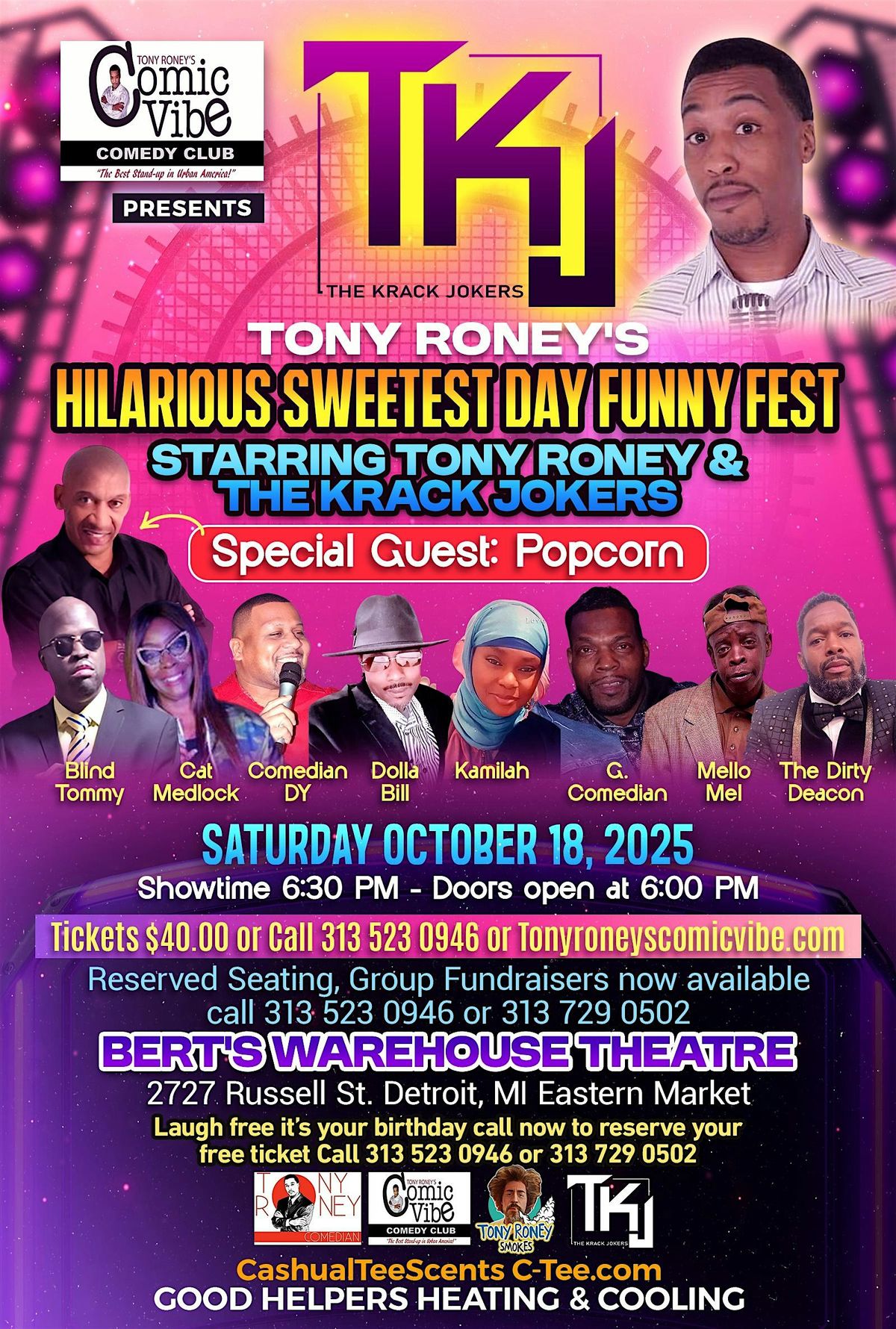 Tony Roney's Comic Vibe Presents THE KRACK JOKERS "Sweetest Day Funny Fest"
