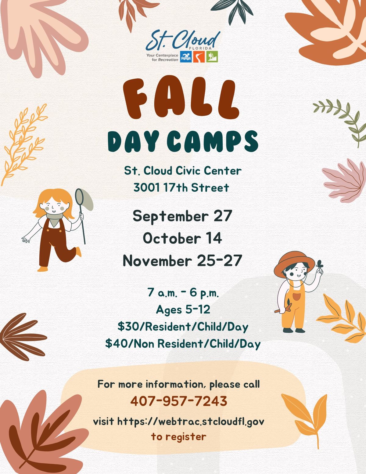 Fall Day Camp: Nov. 25-27