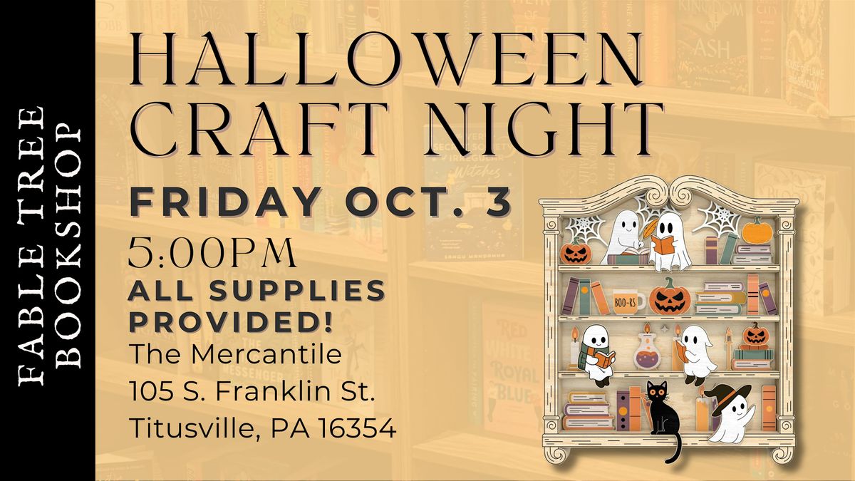 Halloween Craft Night at Fable Tree Bookshop