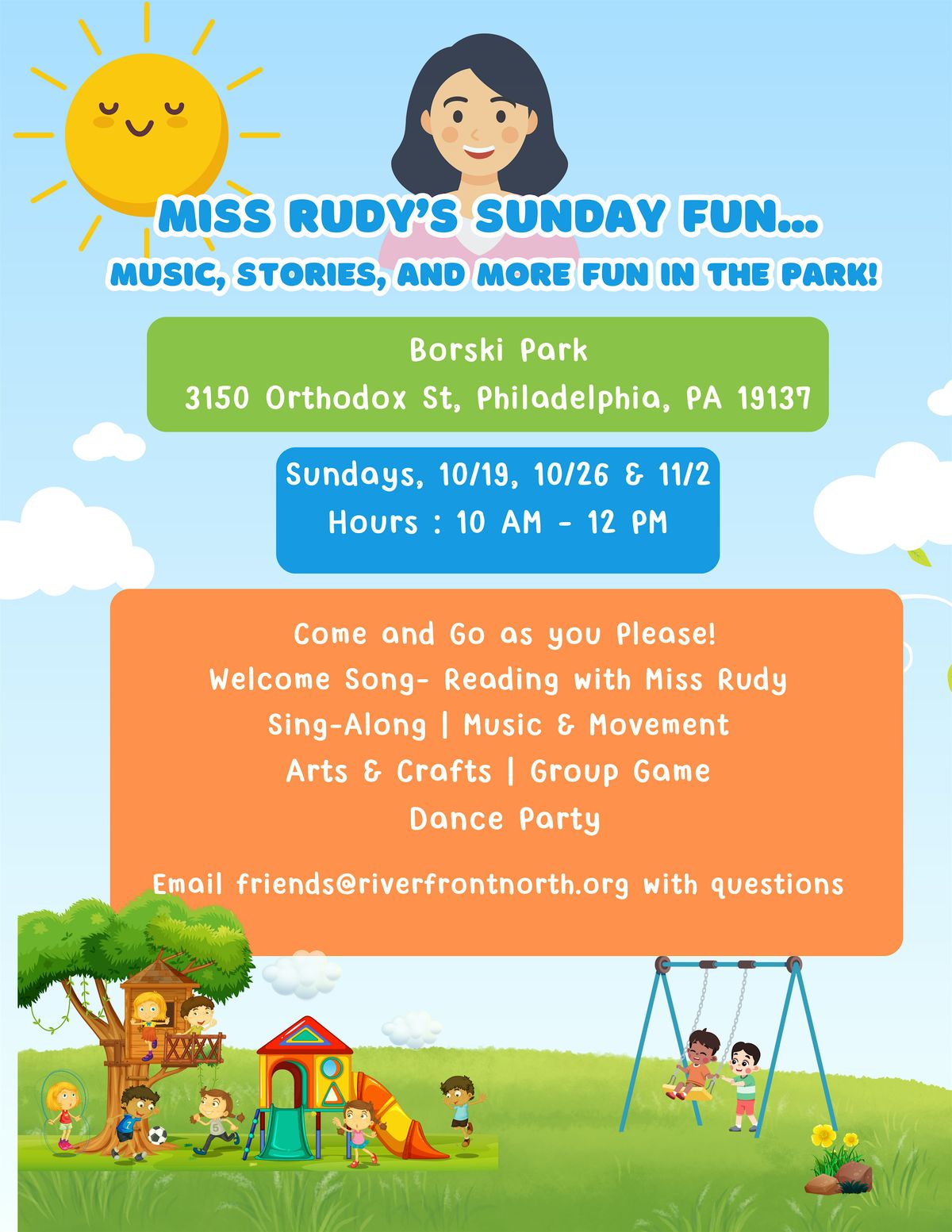 Ms Rudy Sunday Fun in Borski Park - Music and More!