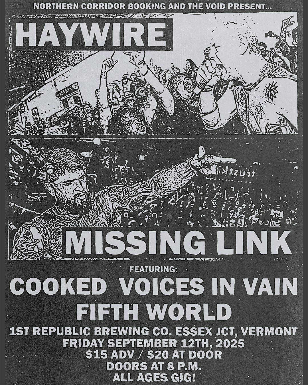 Haywire\/Missing Link with Cooked, Voices In Vain, and Fifth World