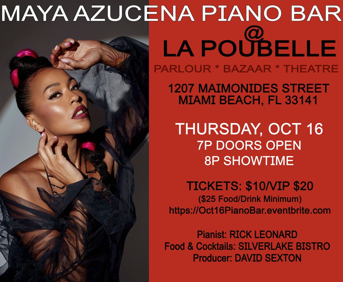 Oct 16 Piano Bar with Maya Azucena and Rick Leonard!