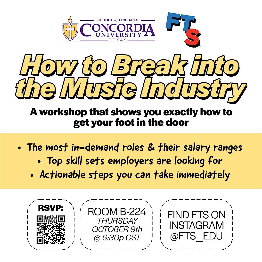 How to Break into the Music Industry Workshop (Concordia)