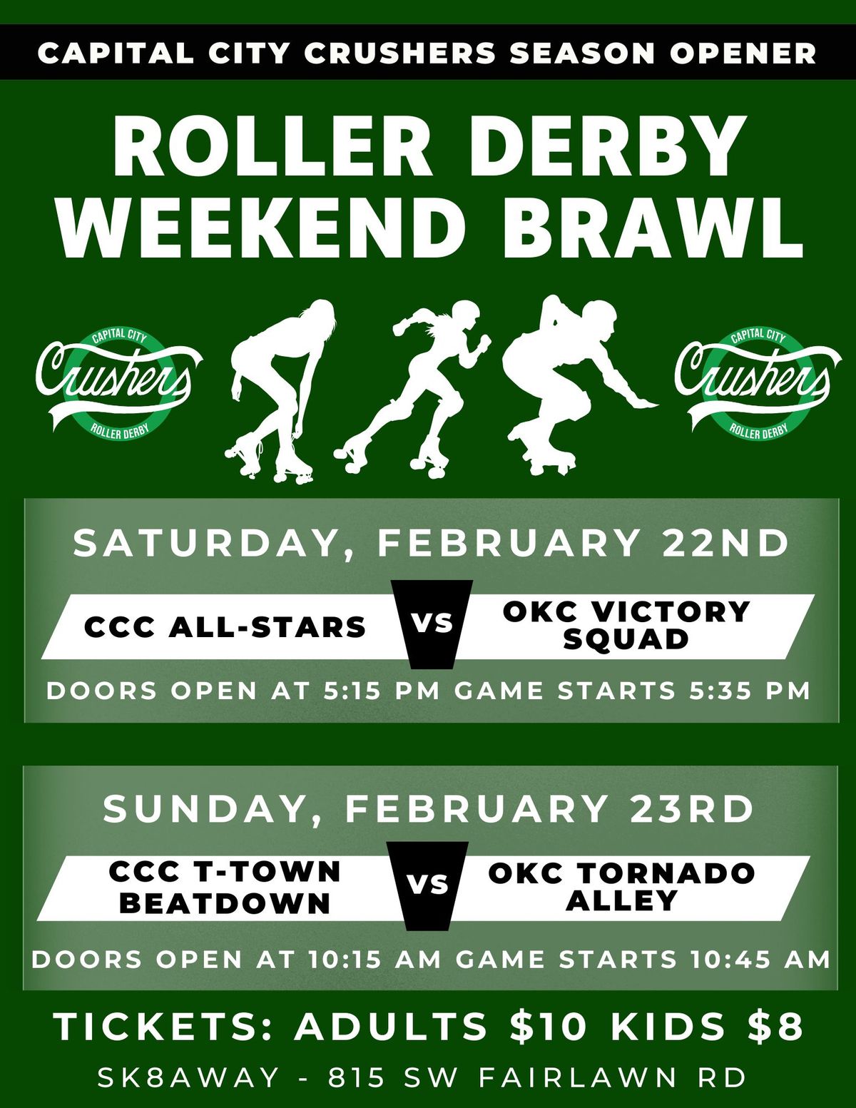 Capital City Crusher's Roller Derby Weekend Brawl