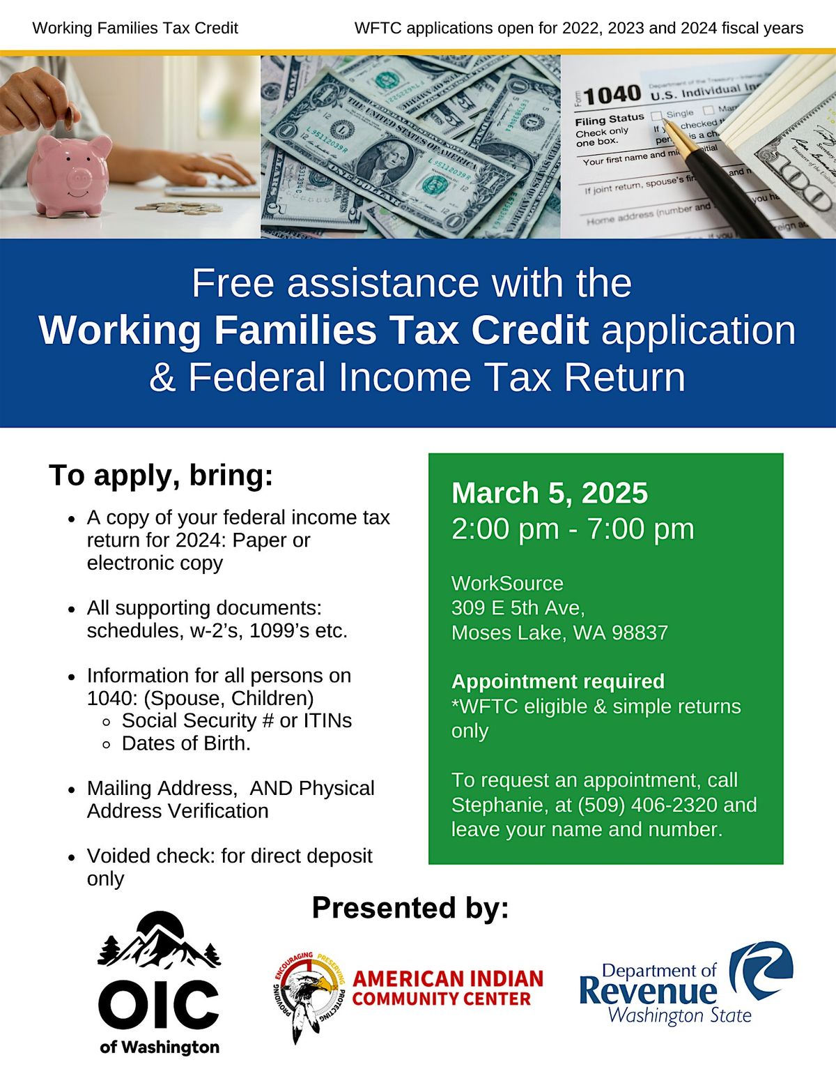 Free Tax Prep for WFTC Eligible Clients