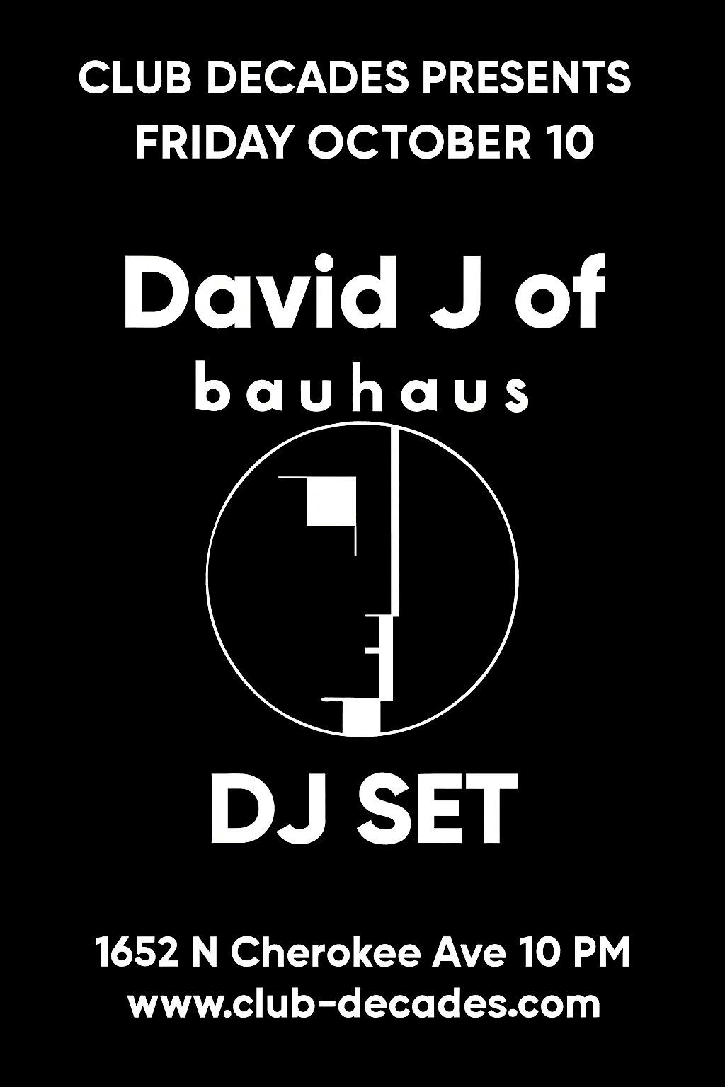 David J of Bauhaus 10\/10 @ Club Decades