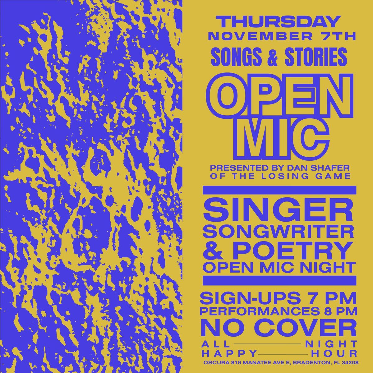 Oscura Open Mic - Songs & Stories