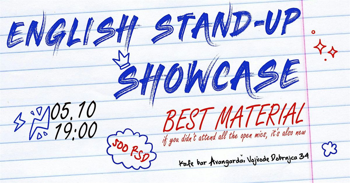 Stand-up comedy showcase in English