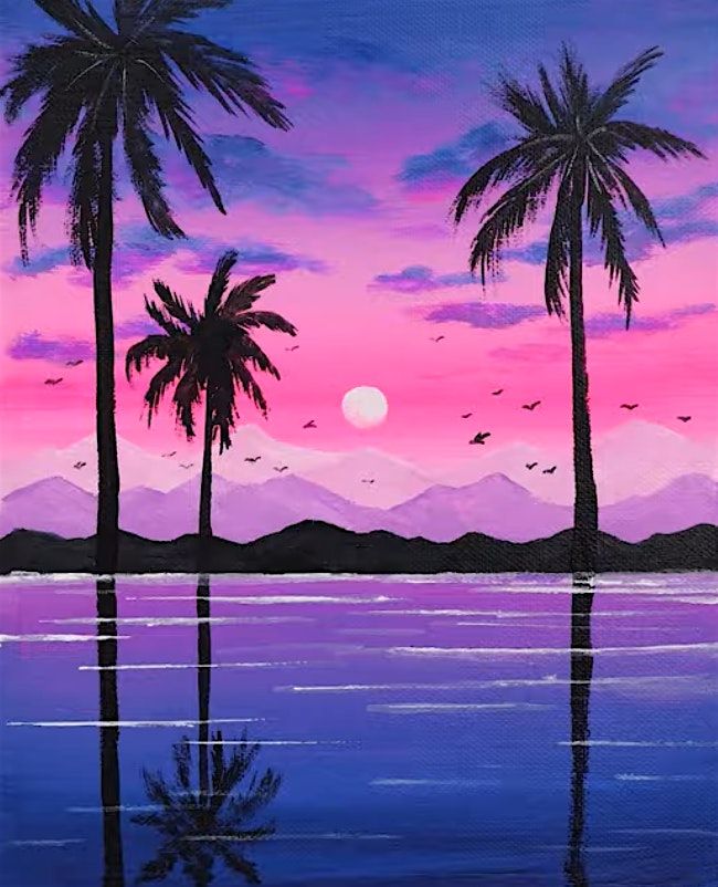 Pink Sunset Paint Night Party