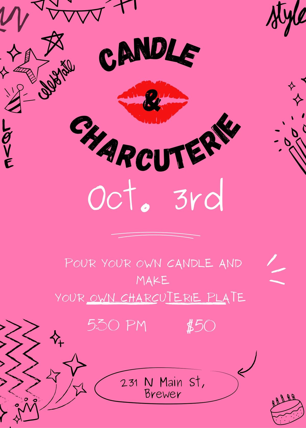 Candle and charcuterie class