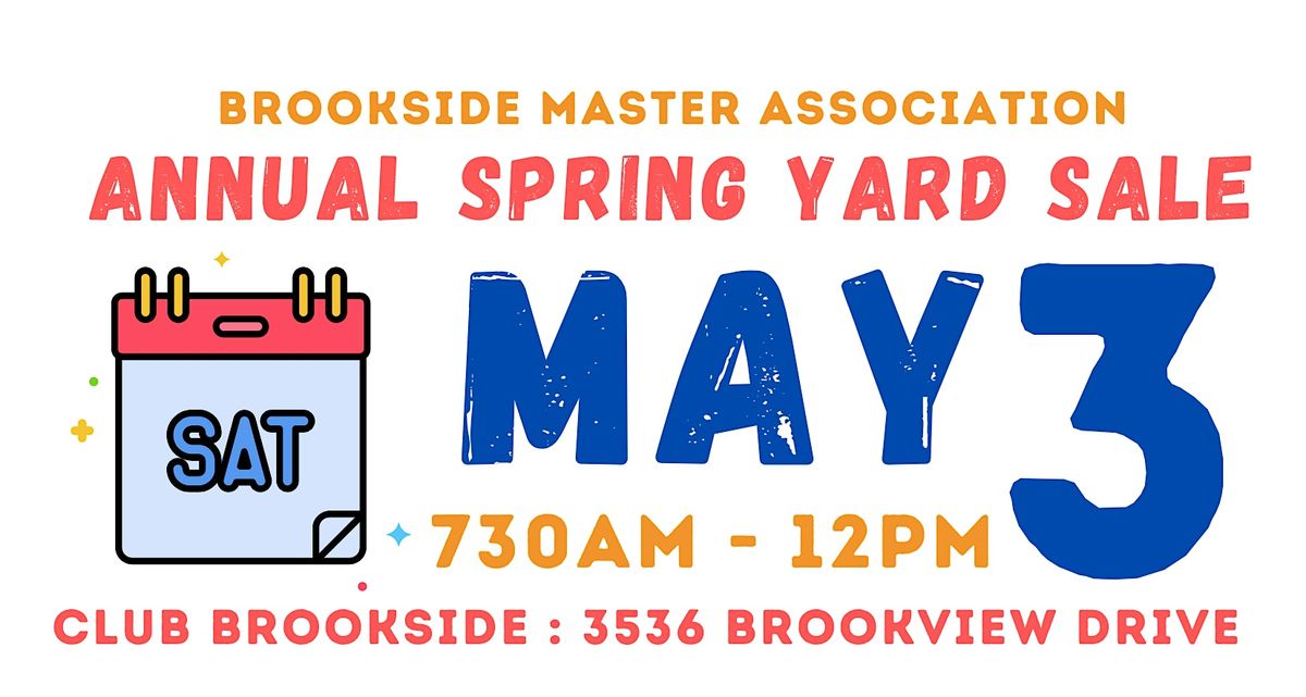 Brookside Master Annual Spring Yard Sale