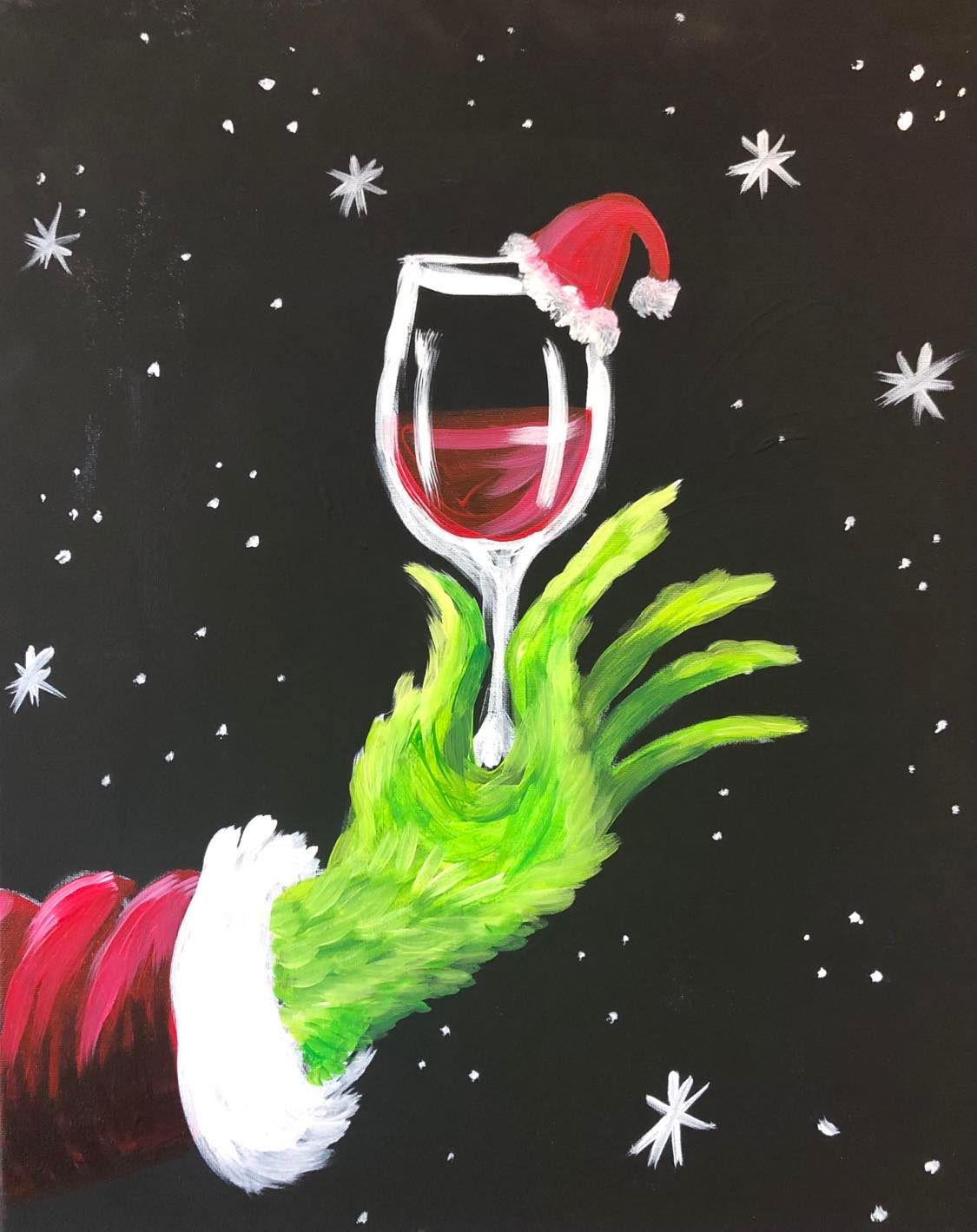 12\/13\/24- Painting With Sam- Wine Grinch