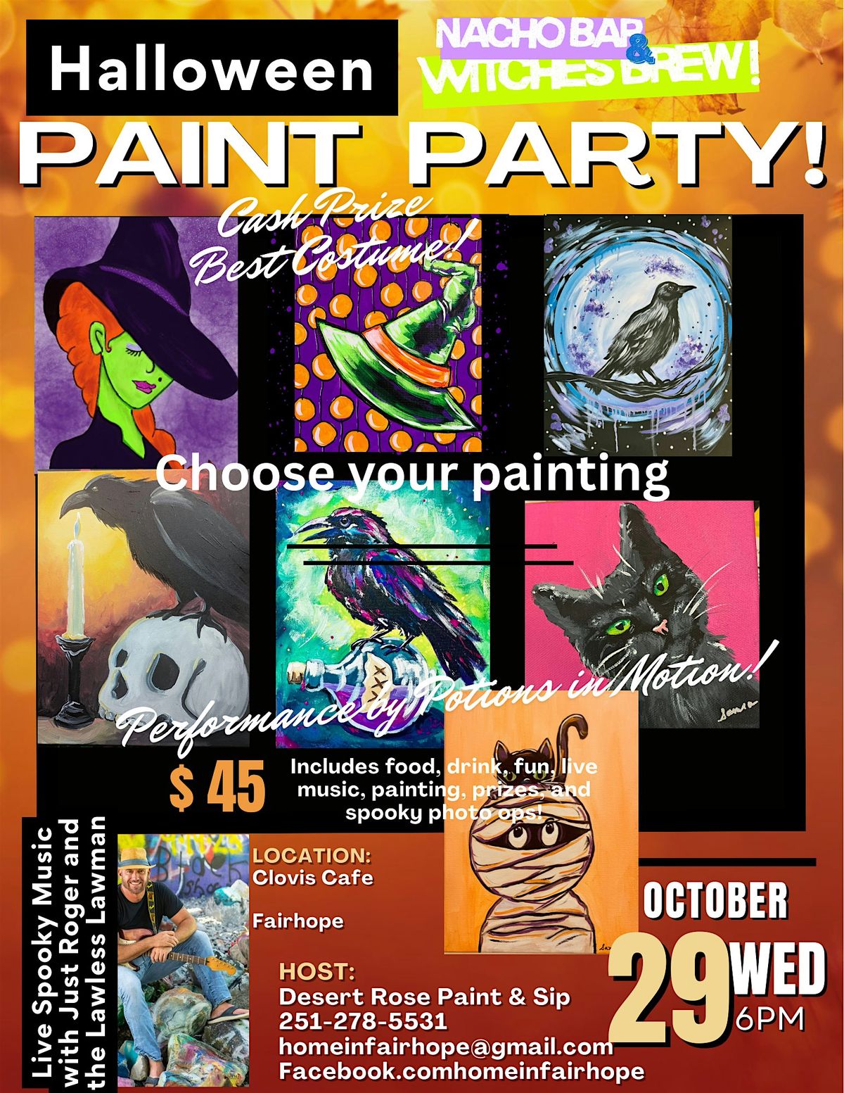 Halloween Magic Paint Party with Just Roger and Potions in Motion!