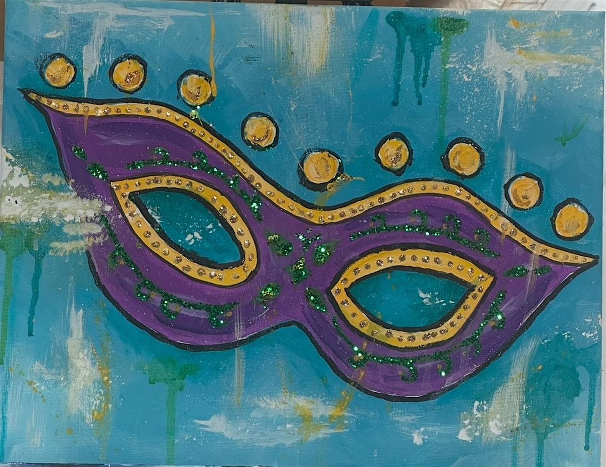 Paint and Sip Mardi Gras Mask