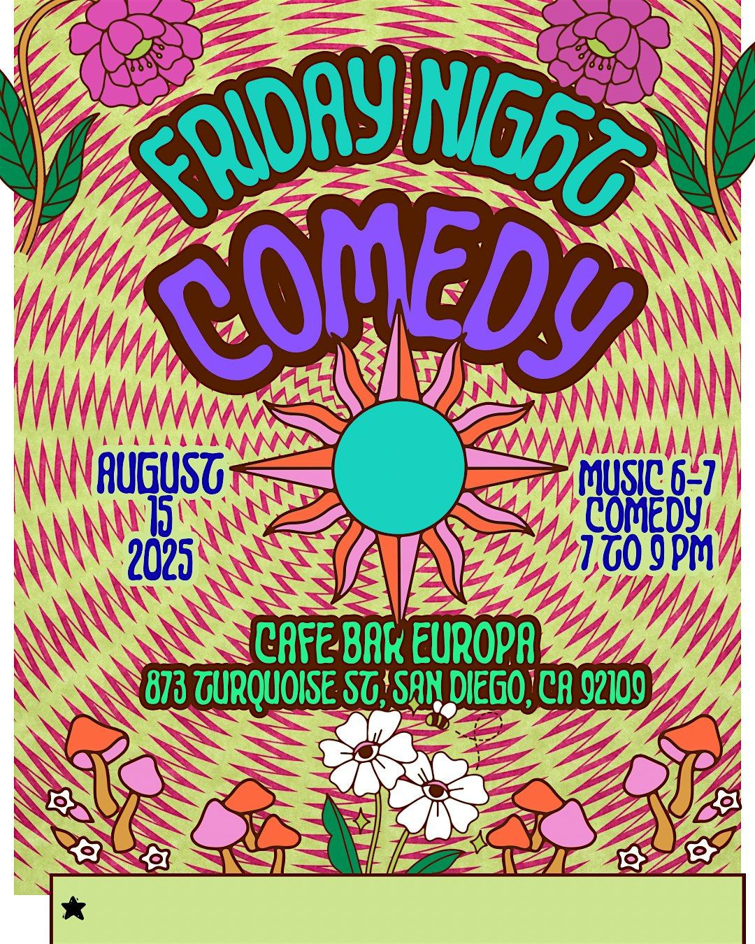 Friday night Comedy at Caf\u00e9 Bar Europa