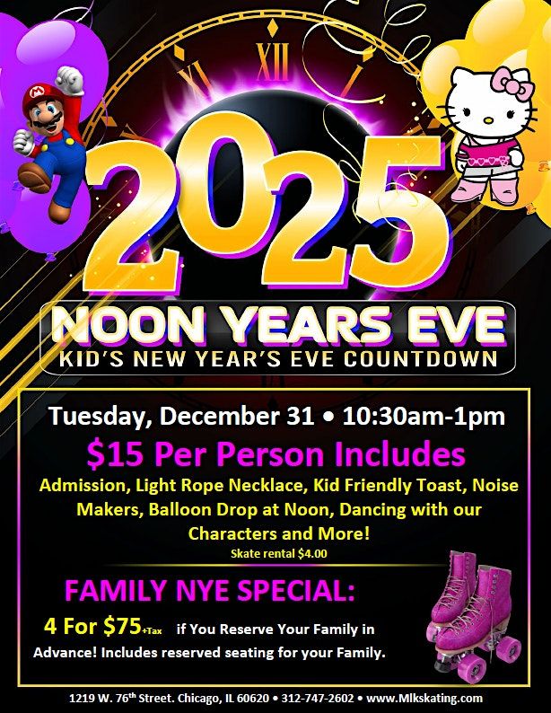 Kid's "Noon" Year's Eve Countdown 2025