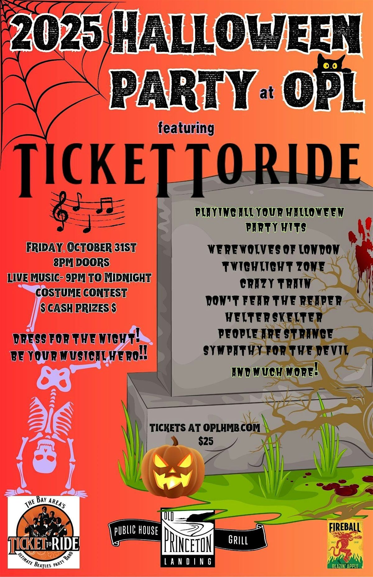 2025 Halloween Party at OPL featuring Ticket To Ride