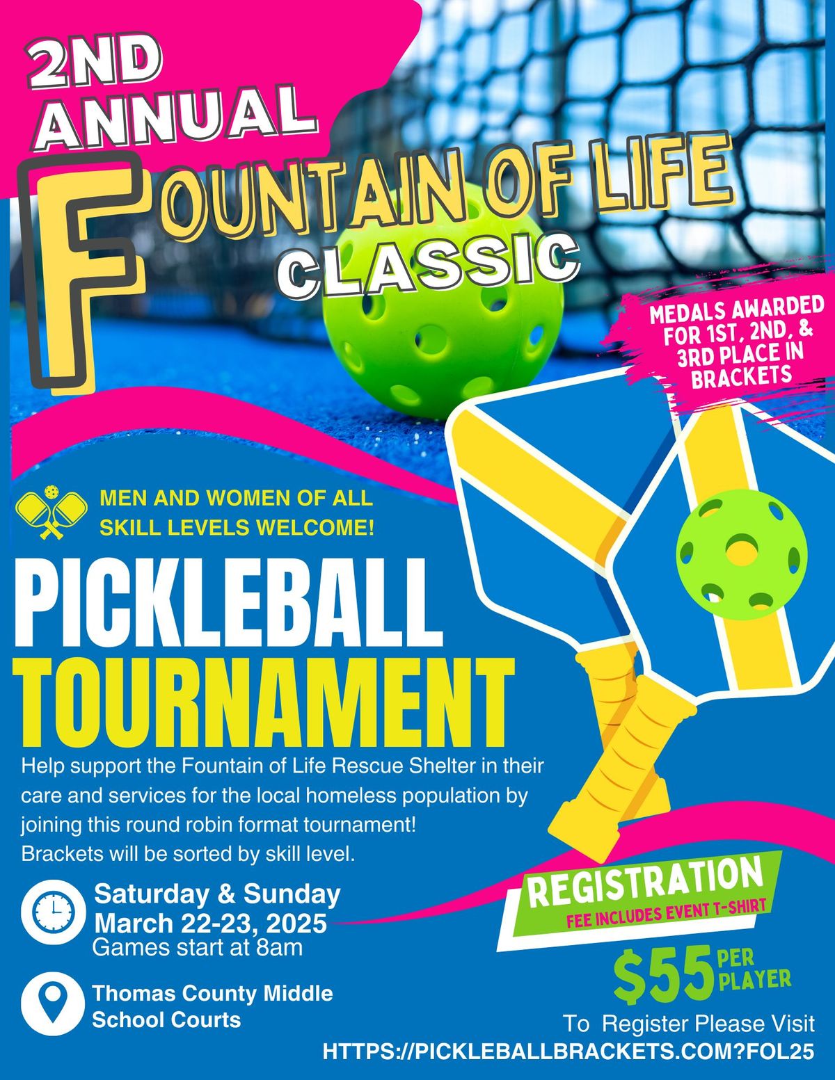 2nd Annual Fountain of Life Pickleball Classic