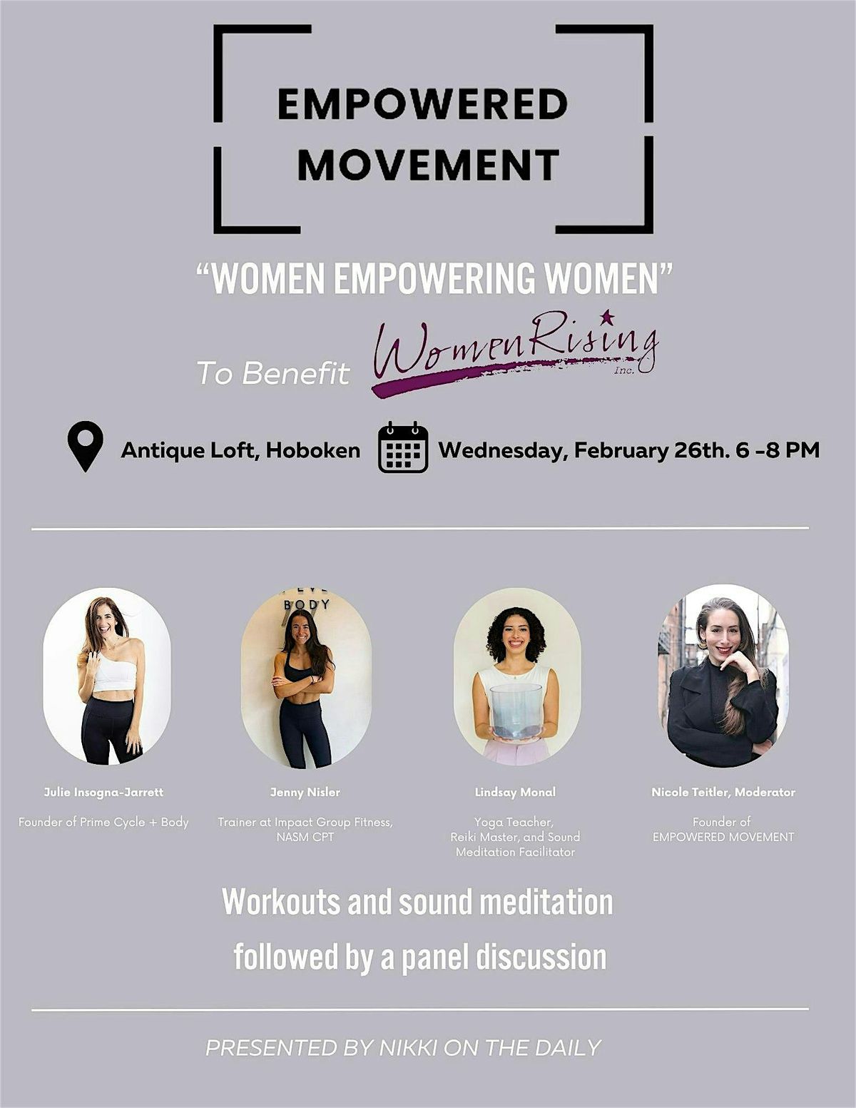 EMPOWERED MOVEMENT\u00ae "Women Empowering Women" to benefit WomenRising