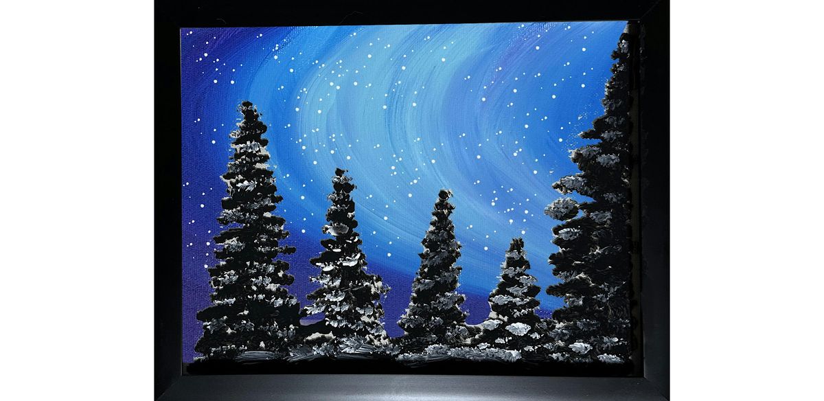 Northern Lights Aurora Borealis Painting on Frame Paint Art Sip Class